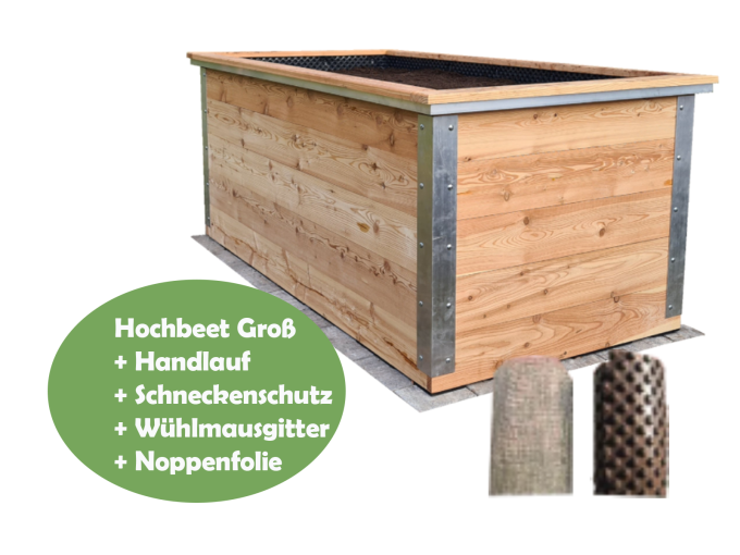 Hochbeet Paket 100 x 200 cm, 84 cm Höhe